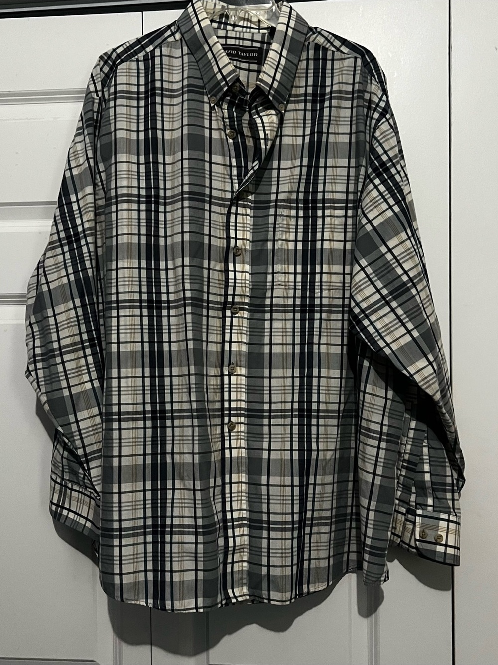 David Taylor Plaid Button Down Shirt XXL